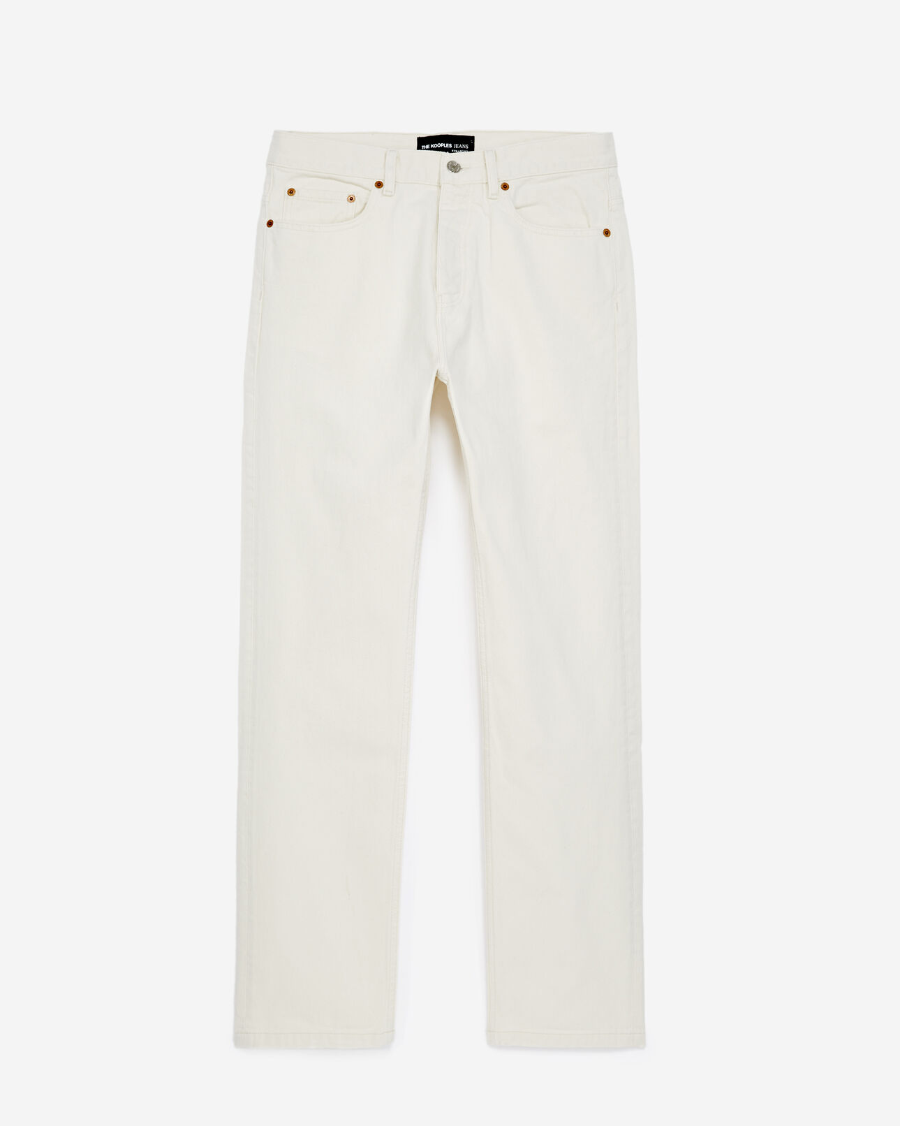 The Kooples HERREN OFF WHITE destroyed-jeans ecrufarben gerader schnitt