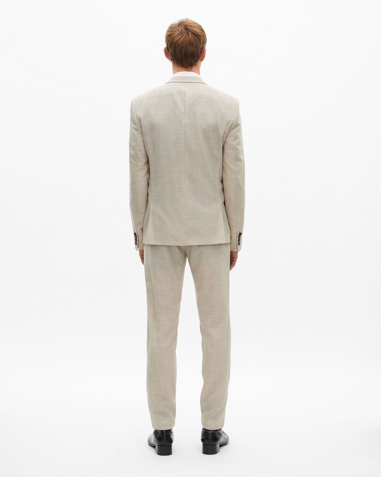 The Kooples MEN BEIGE beige wool suit fitted jacket