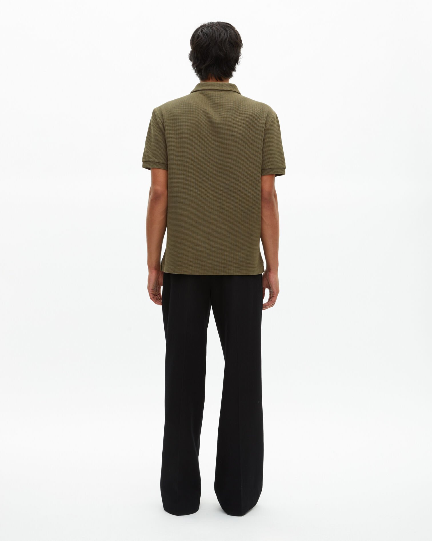 Khaki honeycomb polo shirt with crest, KAKI, hi-res image number null