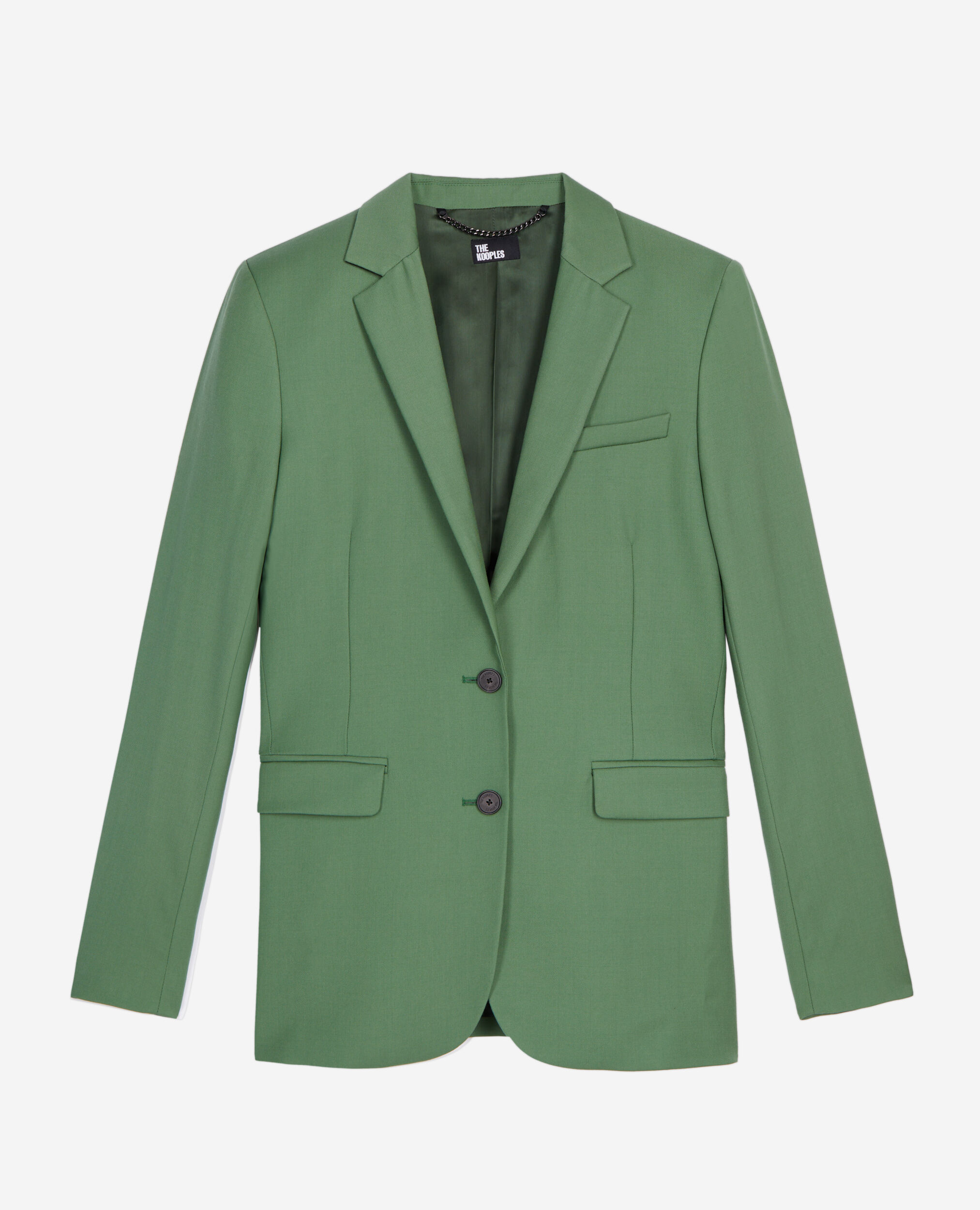 Grüne Anzugjacke aus Wolle, LIGHT KAKI, hi-res image number null