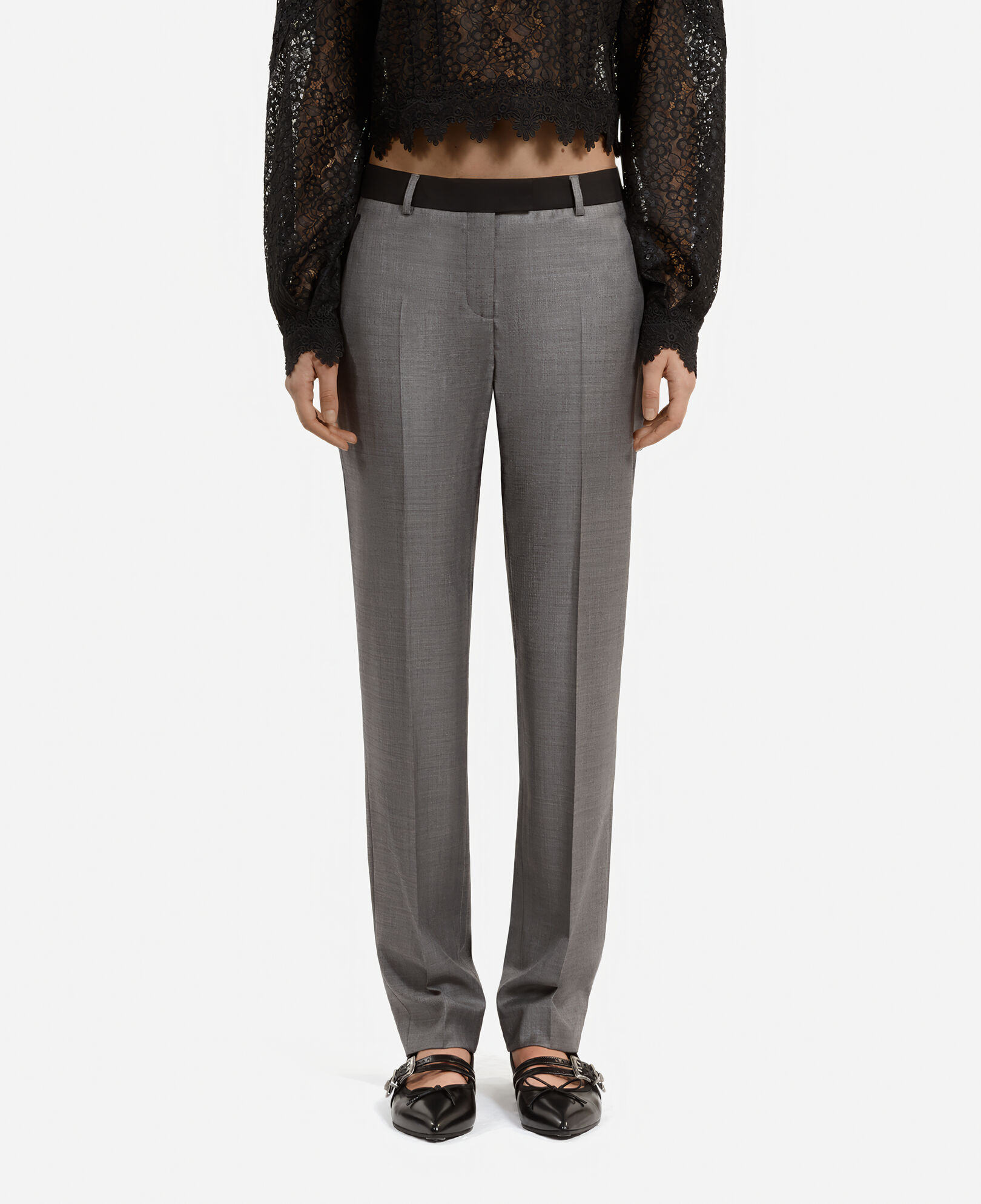 The Kooples FEMME DARK GREY pantalon tailleur ajusté gris