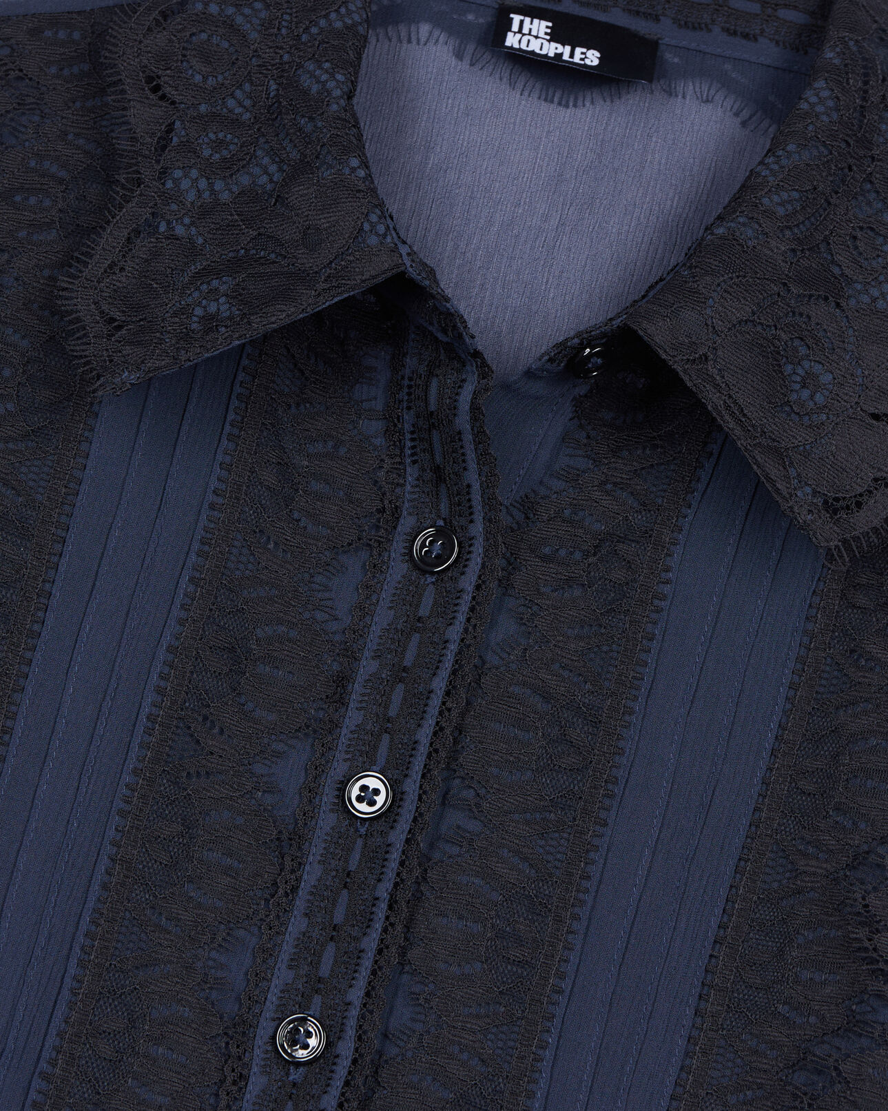 The Kooples WOMEN DARK NAVY navy blue silk shirt