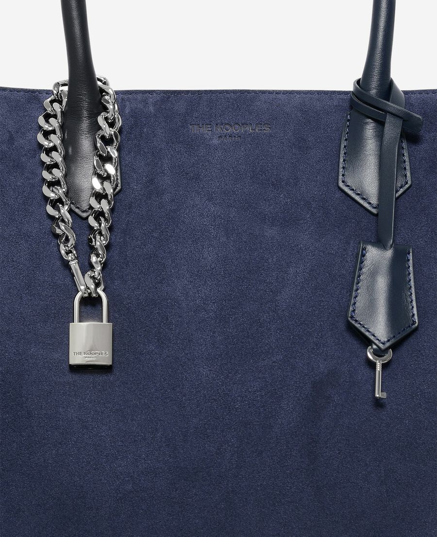 The Kooples F NAVY ming l tote bag in navy suede