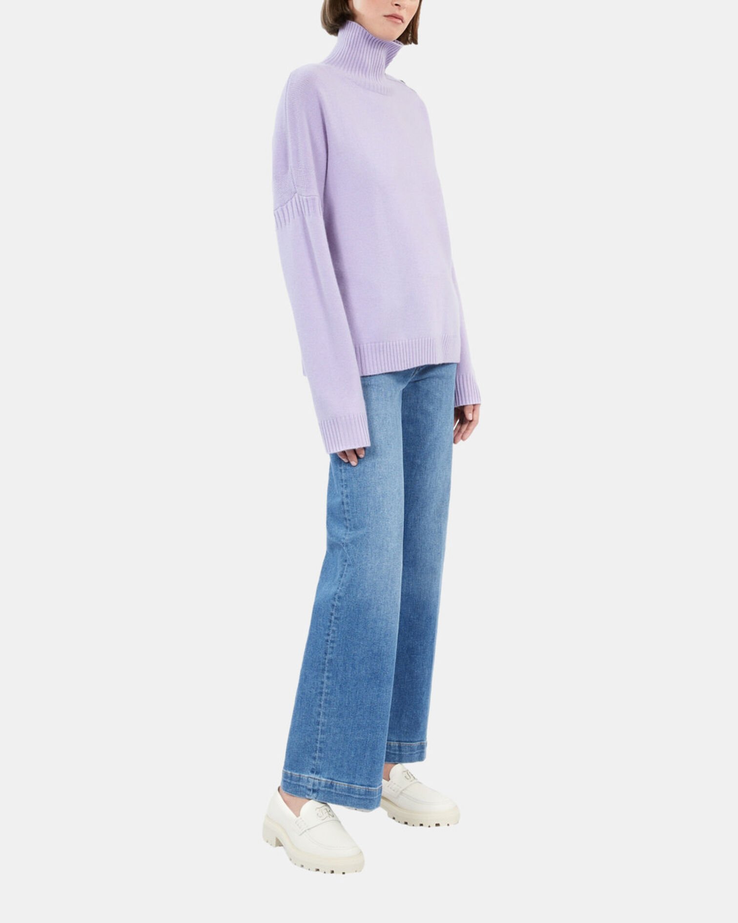 Pull en cachemire avec boutons mauve, LIGHT PURPLE, hi-res image number null