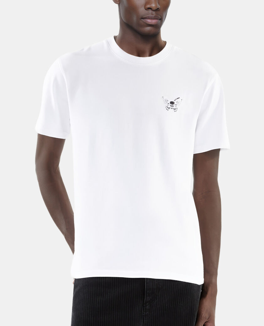 The Kooples HOMME WHITE t-shirt avec broderie blanc