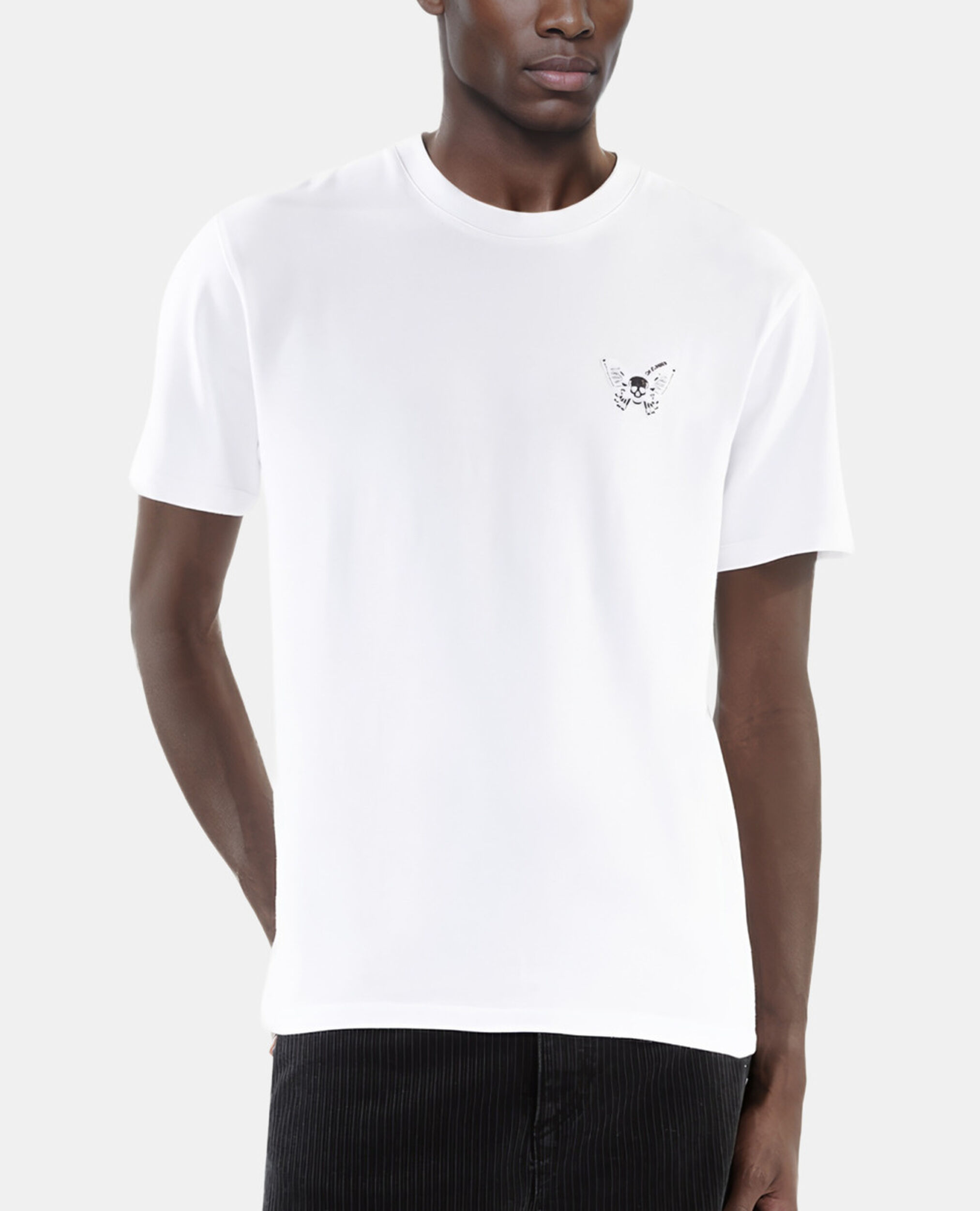 Weißes T-Shirt mit Butterfly-Beflockung, WHITE, hi-res image number null