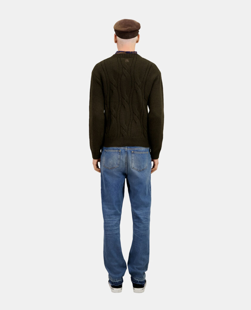 The Kooples HERREN DARK GREEN dunkelgrüner pullover aus wolle und kaschmir