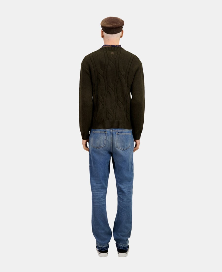 The Kooples HOMME DARK GREEN pull en cachemire vert foncé