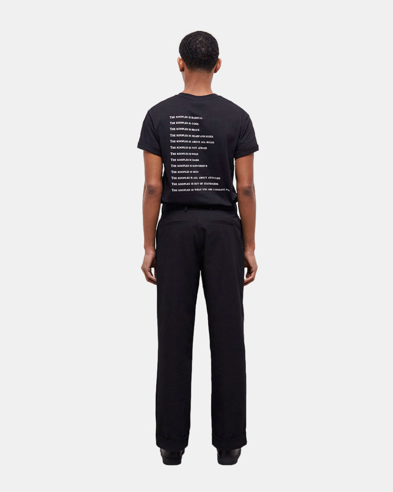 The Kooples HOMME BLACK pantalon large noir
