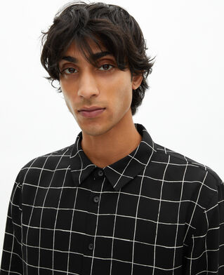 The Kooples HOMME BLACK WHITE chemise &agrave; carreaux noire
