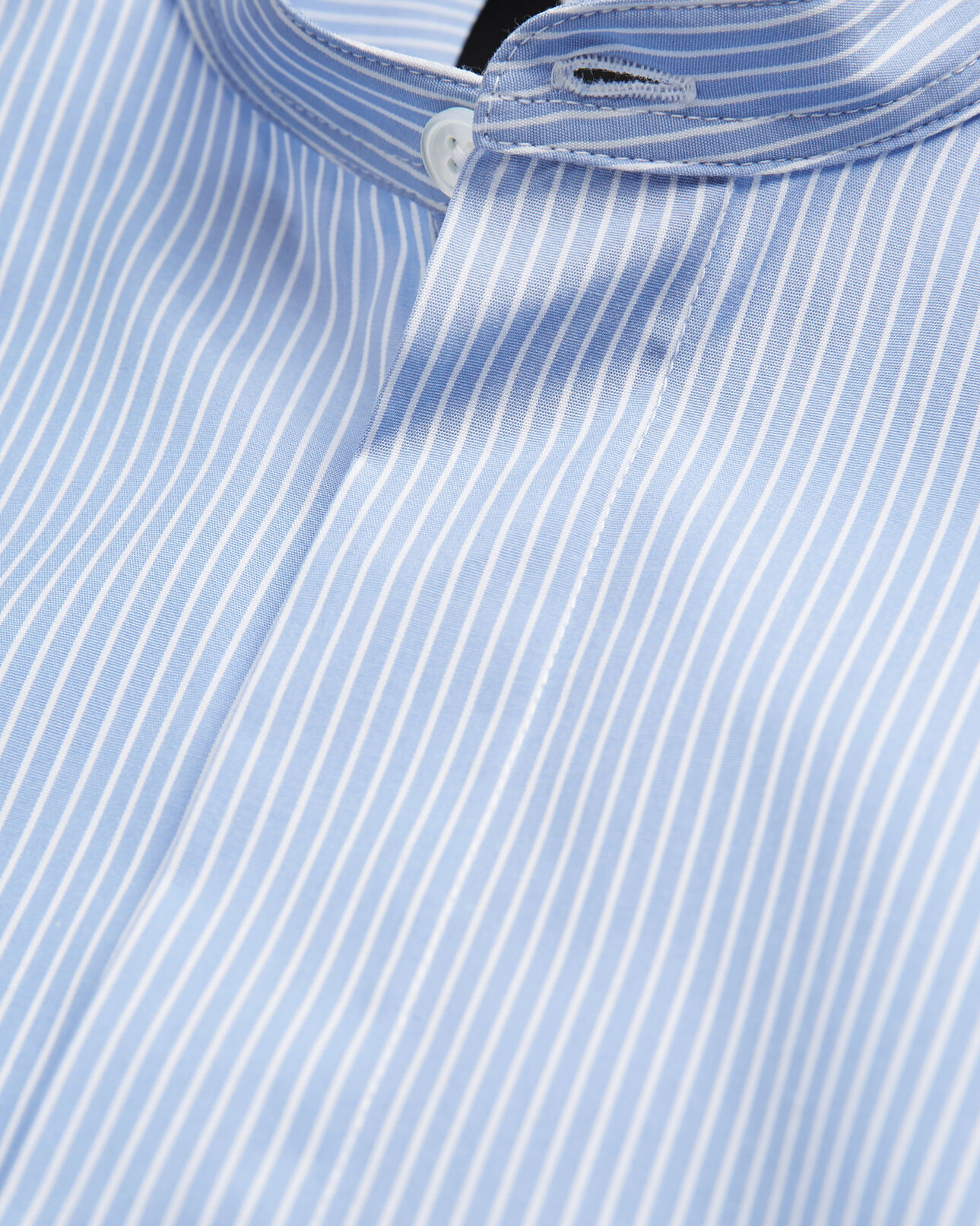The Kooples HERREN WHITE / SKY BLUE blaues hemd mit streifen und stehkragen