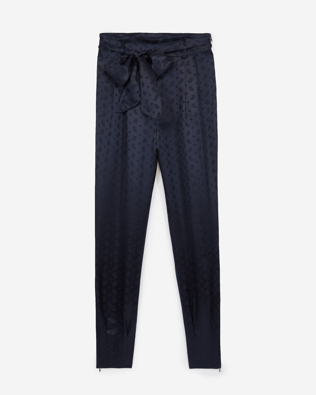 The Kooples FEMME NAVY pantalon fluide bleu marine jacquard