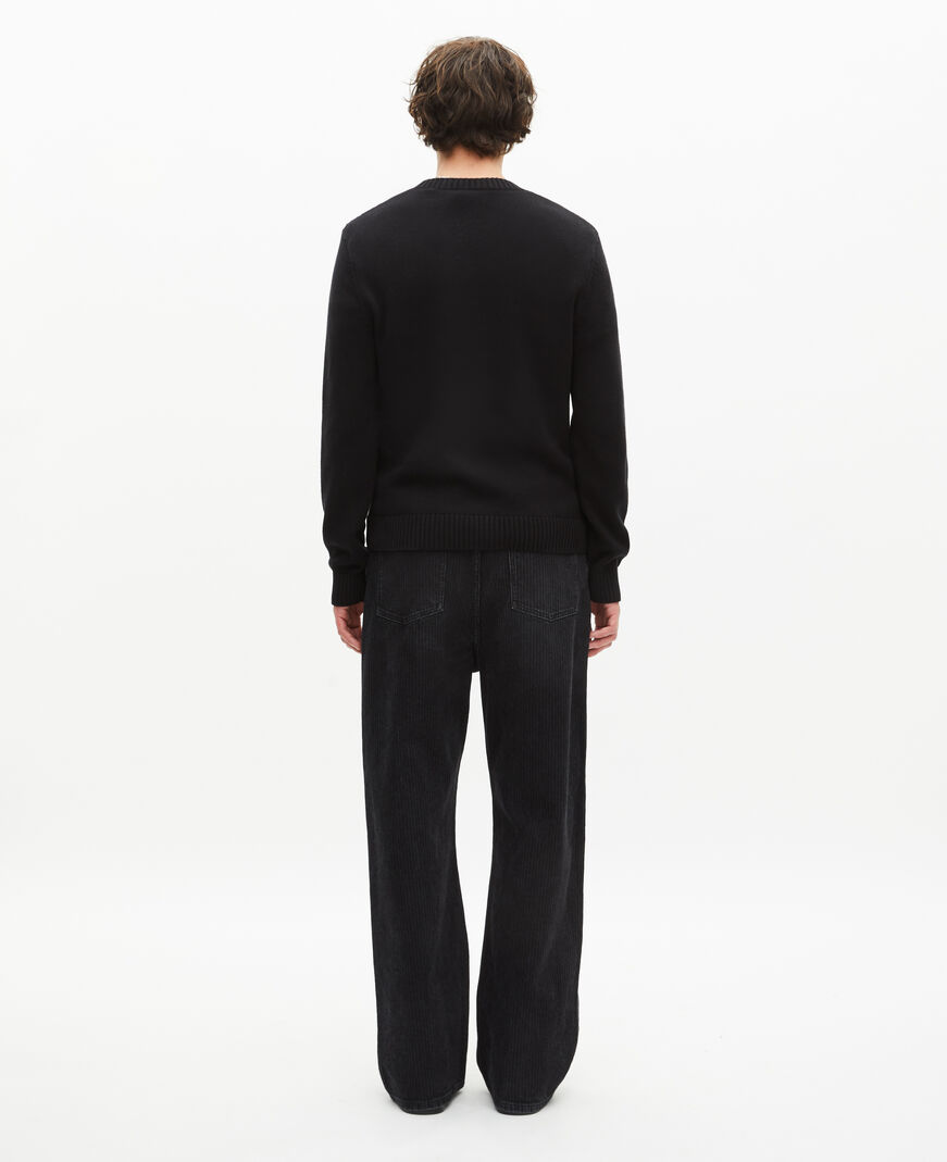 The Kooples MEN BLACK-ECRU black skull screen-printed sweater