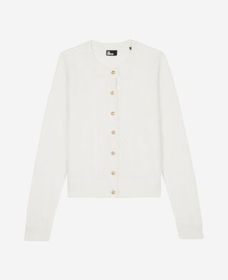The Kooples FEMME LIGHT BEIGE cardigan en cachemire ecru