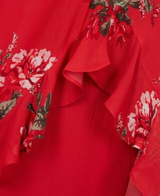 The Kooples F RED / GREEN red floral print long dress with ruffles