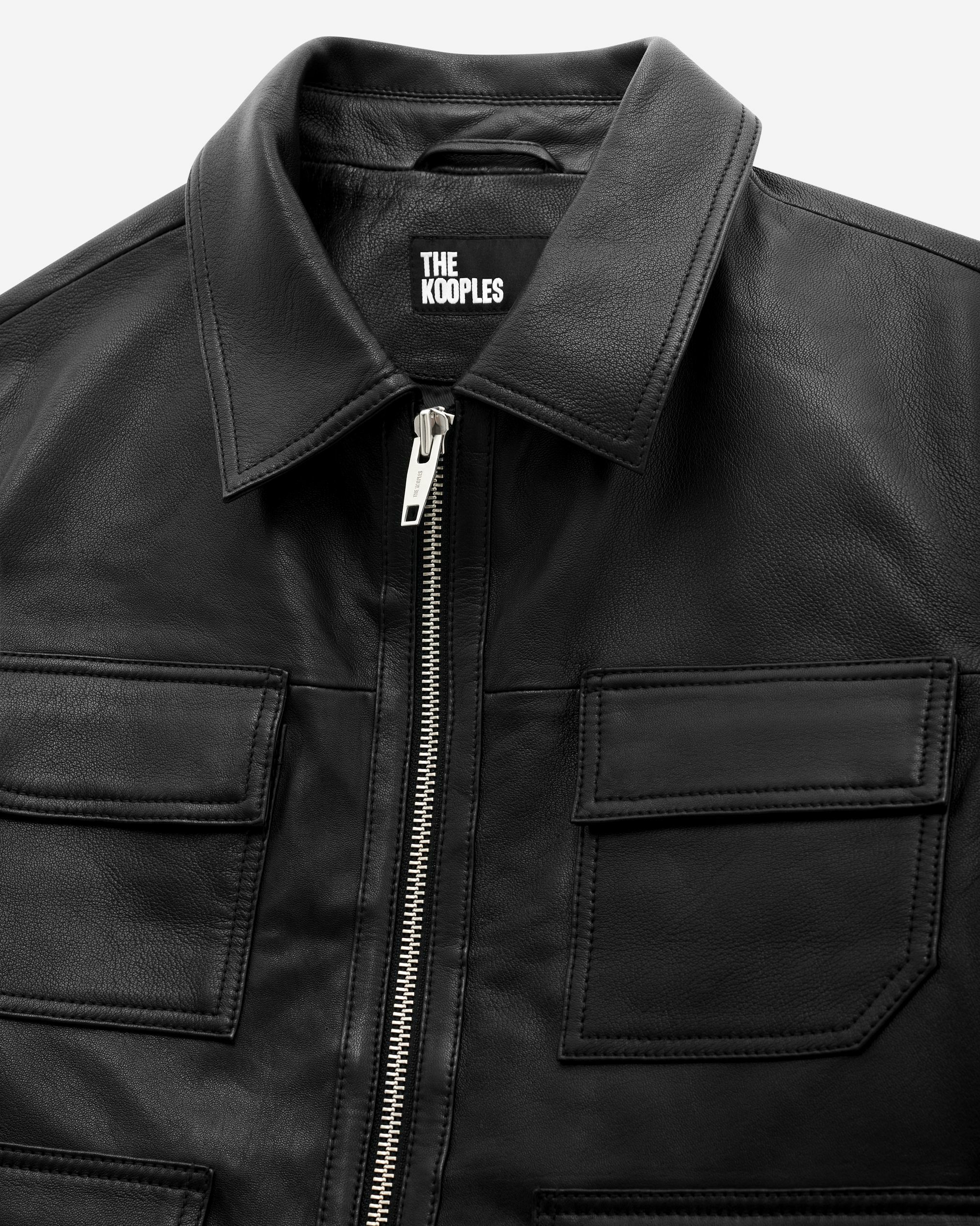 Men's Black leather jacket | The Kooples