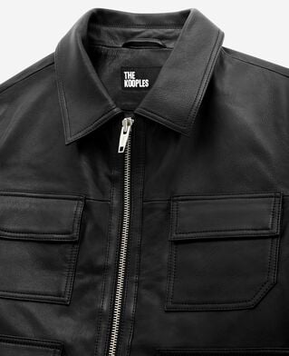 The Kooples H BLACK black leather jacket
