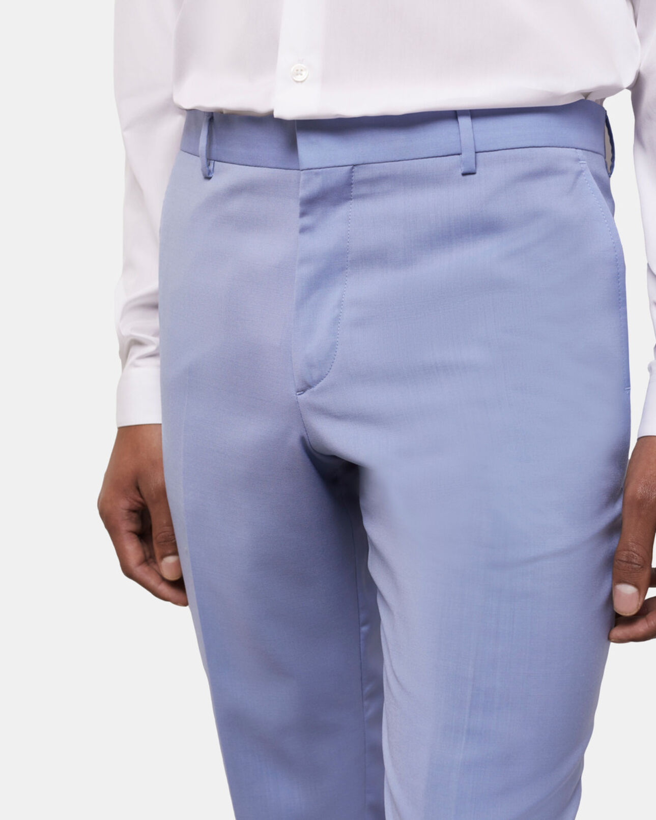 The Kooples MEN LIGHT BLUE blue end-on-end wool suit pants