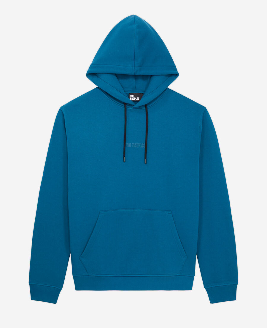 men's blue hoodie with logo