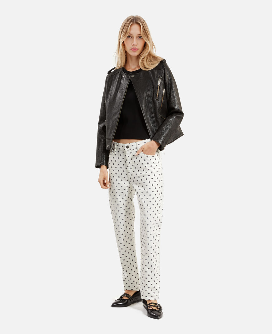 The Kooples WOMEN BEIGE GREY beige polka-dot skinny jeans