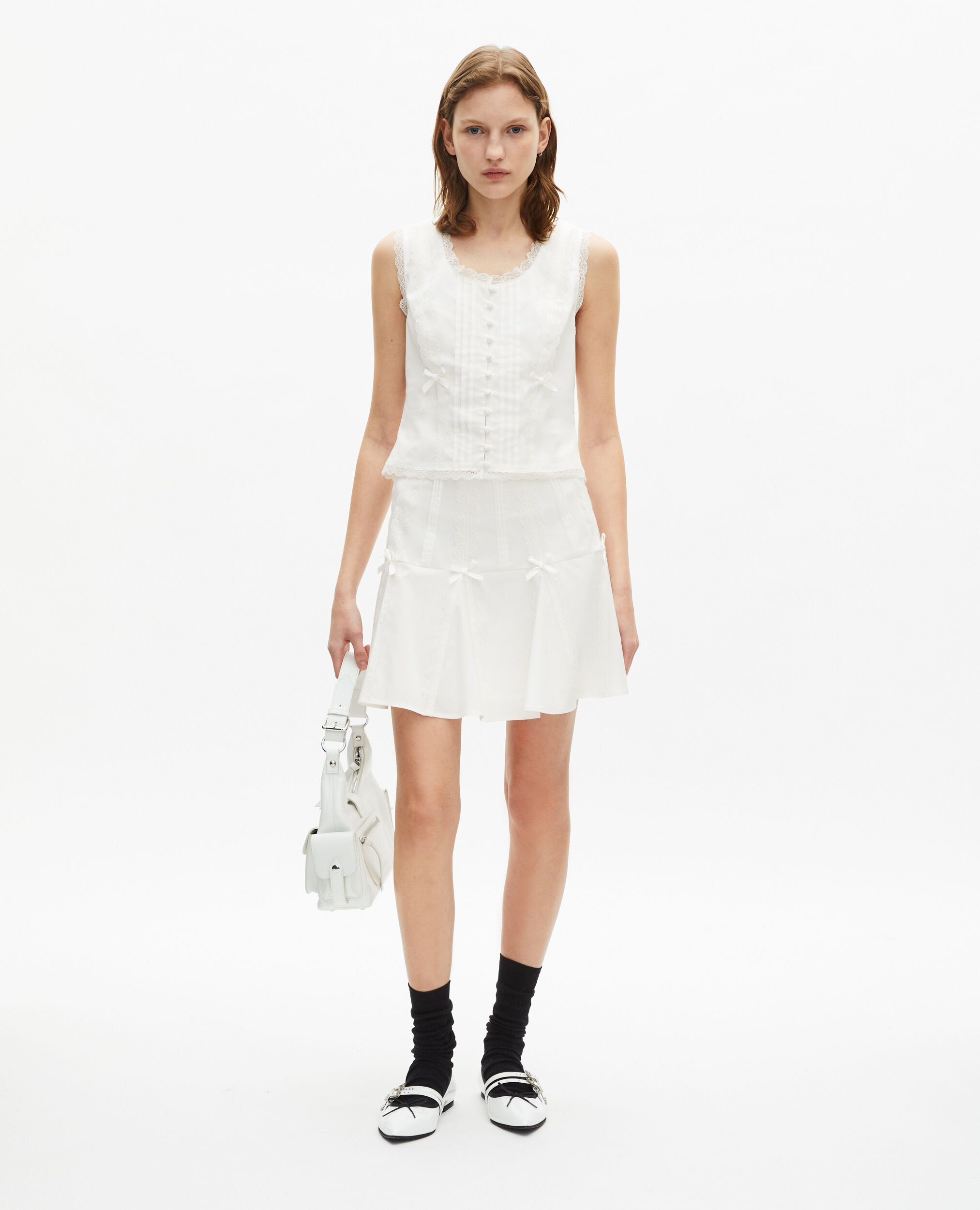 Top with ecru lace, ECRU, hi-res image number null