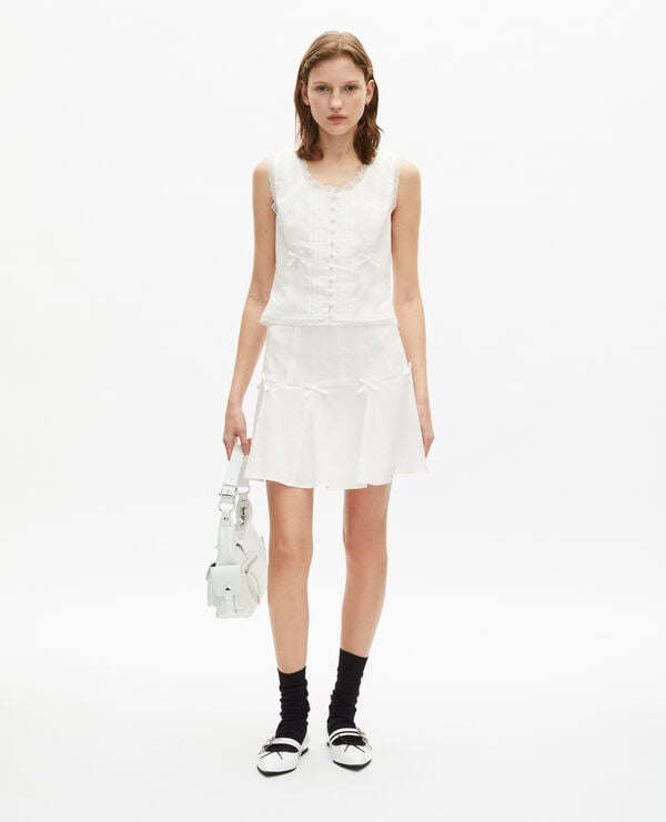The Kooples WOMEN ECRU top with ecru lace