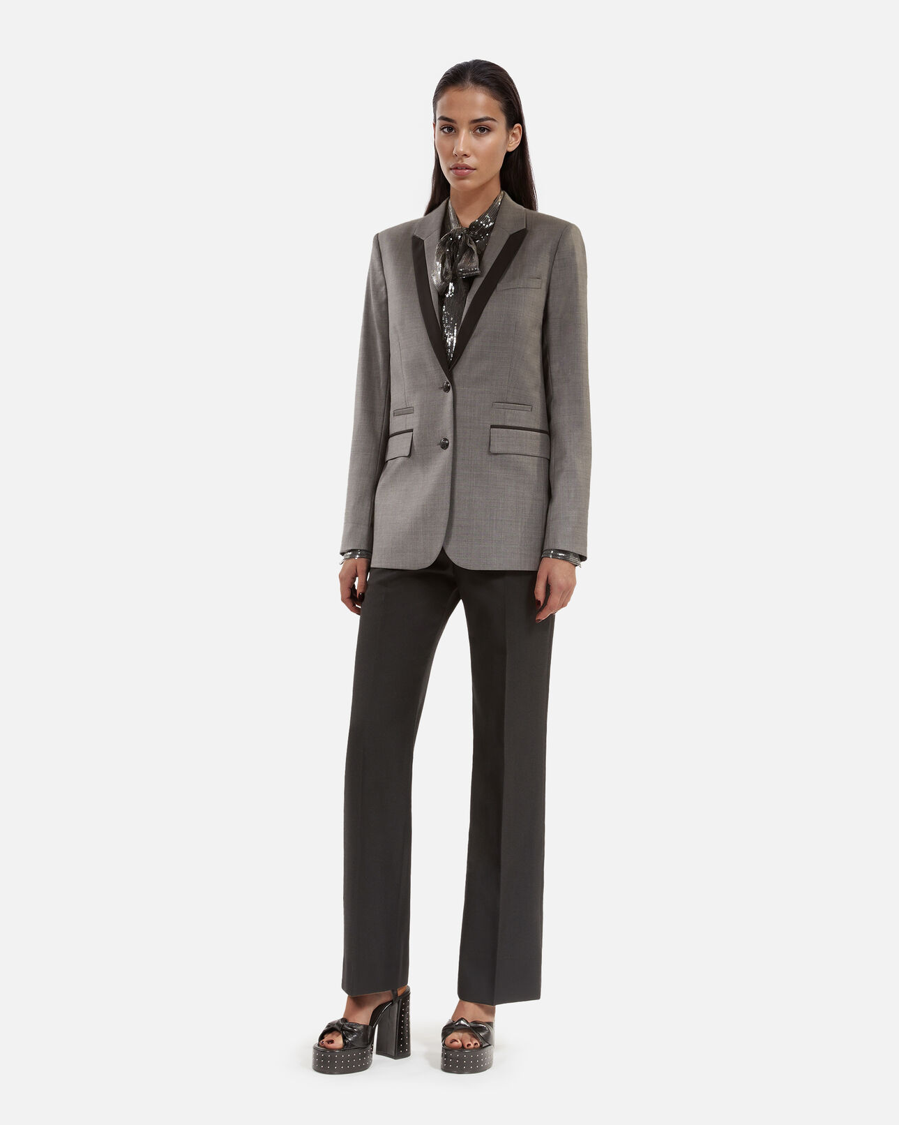 The Kooples FEMME DARK GREY veste tailleur droite grise
