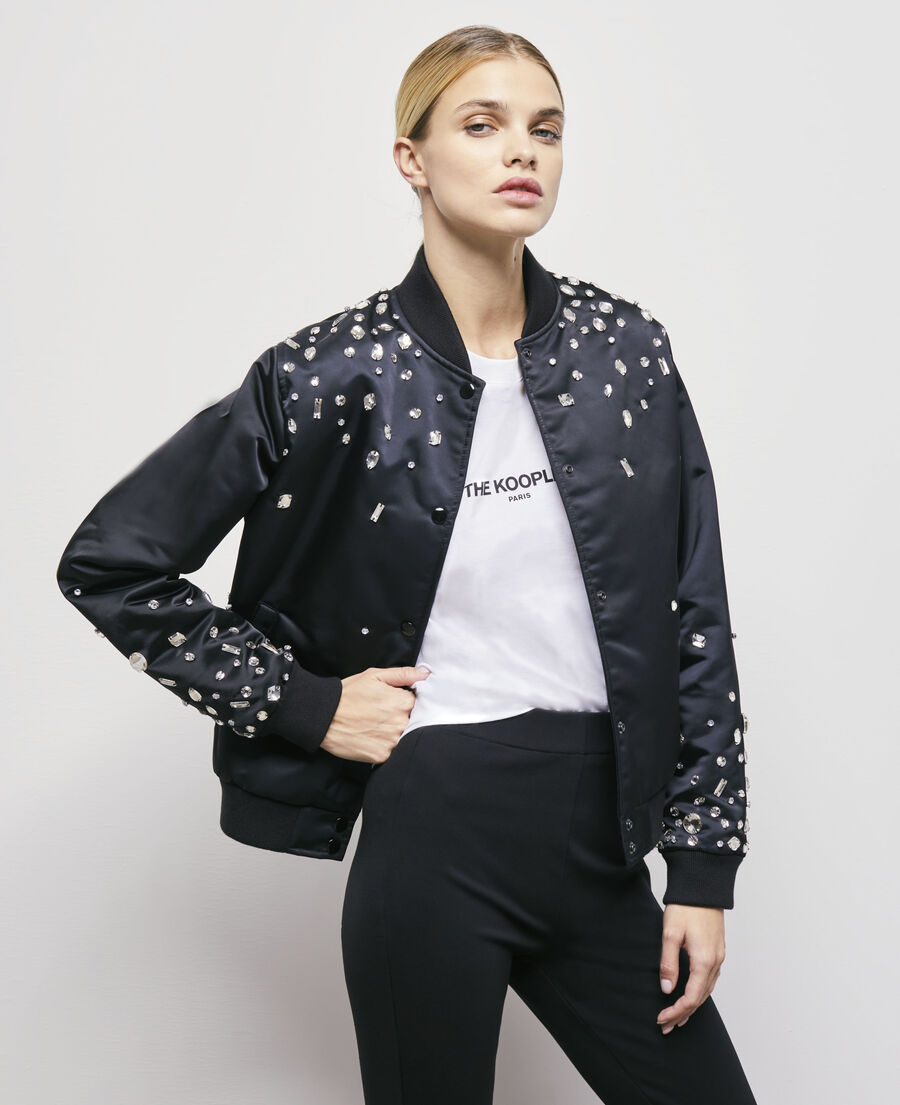 bomber strass negra