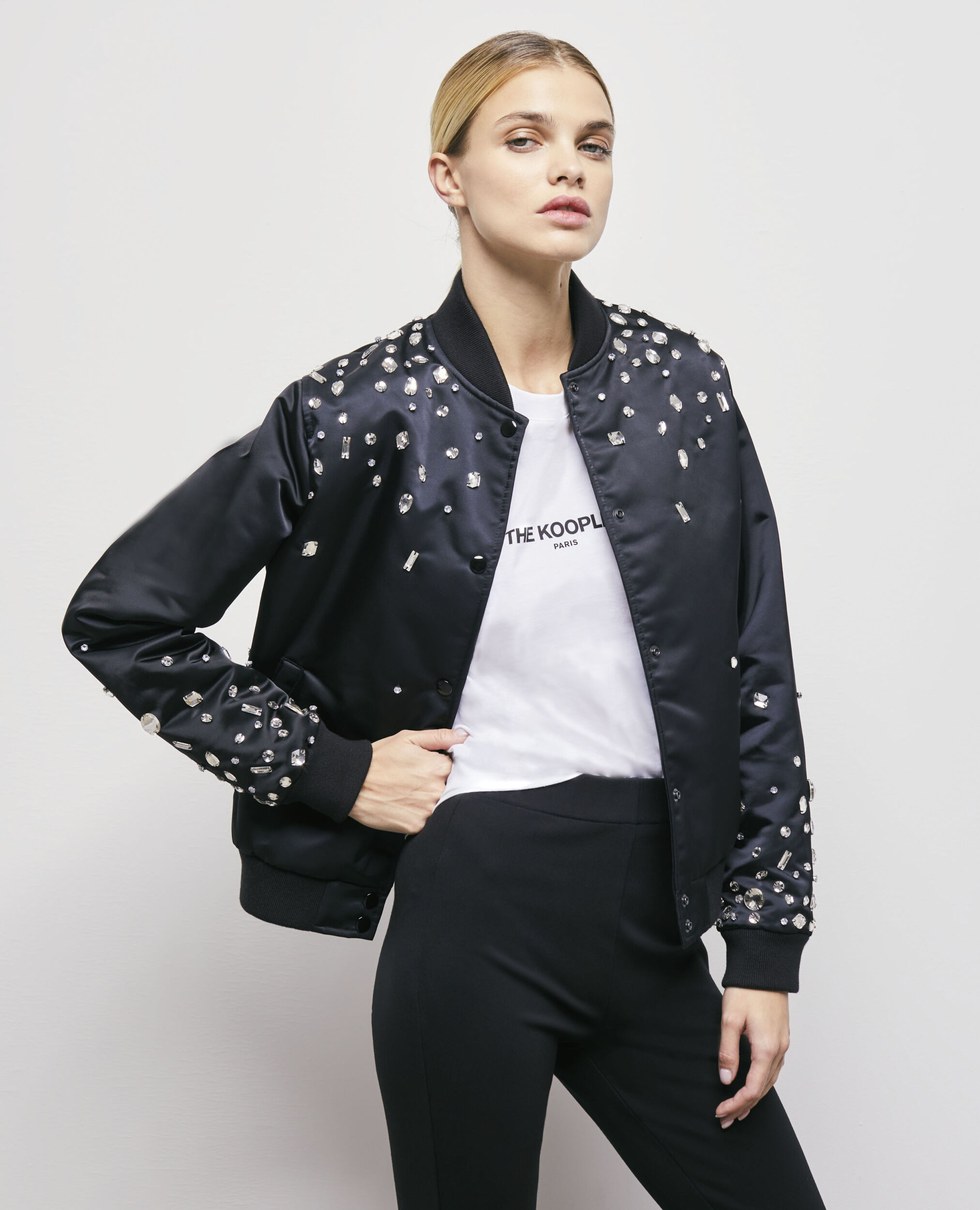 Bomber strass negra, BLACK, hi-res image number null