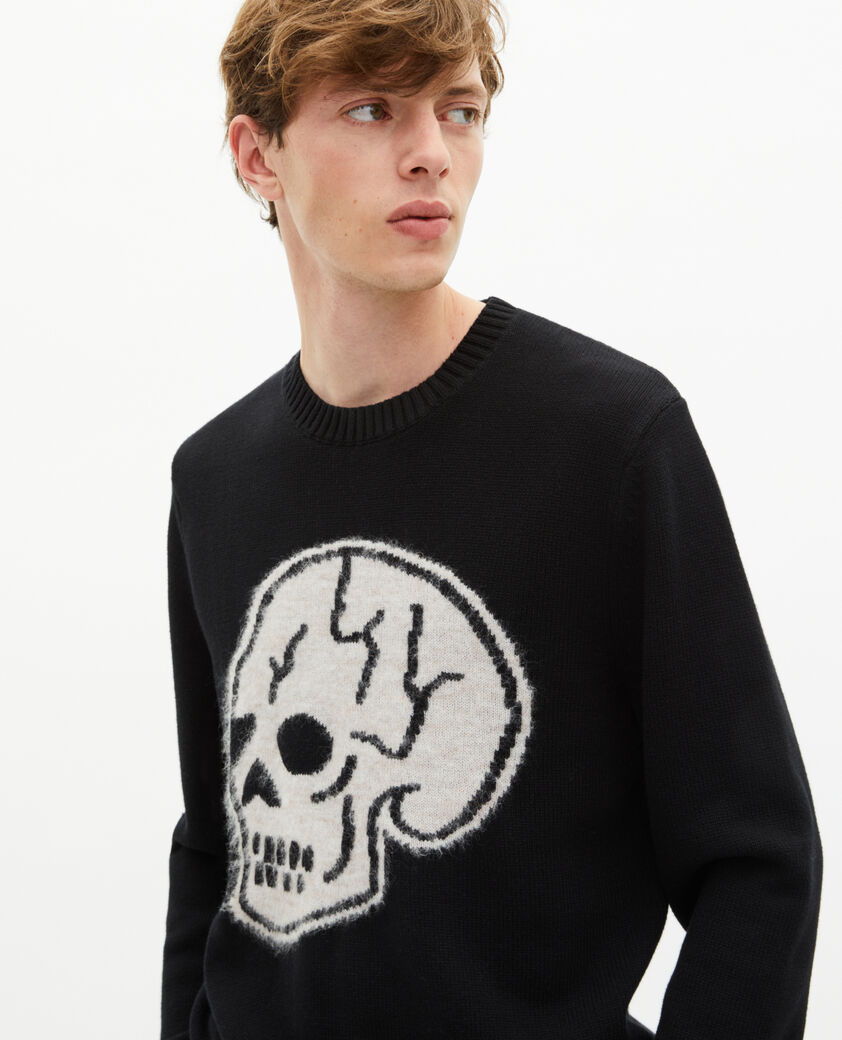 The Kooples HOMBRE BLACK-ECRU su&eacute;ter negro con calavera