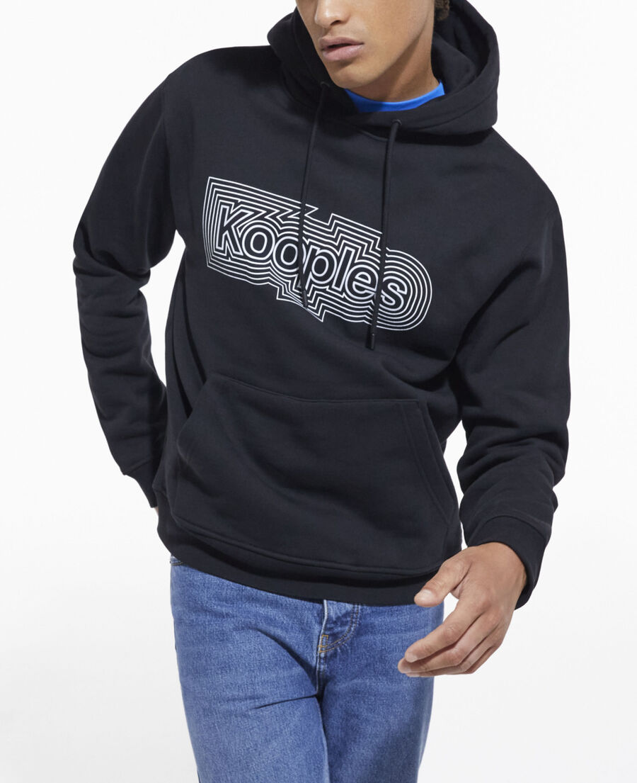 black sweatshirt with screen print