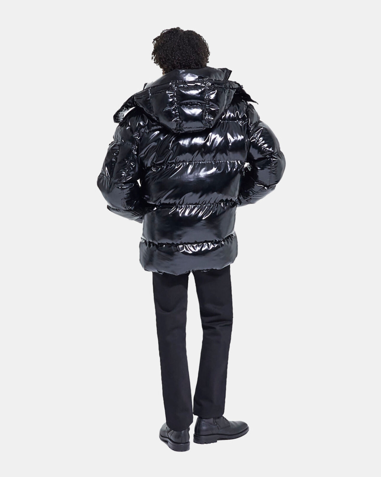 The Kooples HOMME BLACK doudoune oversize en vinyle noire