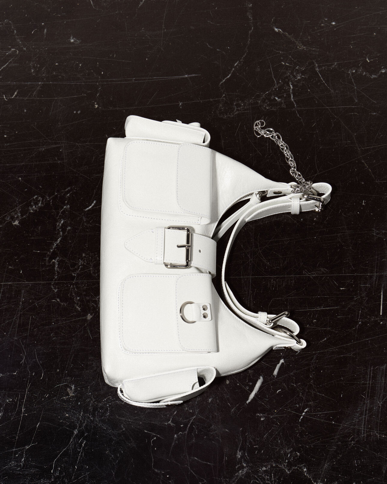 The Kooples WOMEN WHITE white vintage treatment leather amelia bag