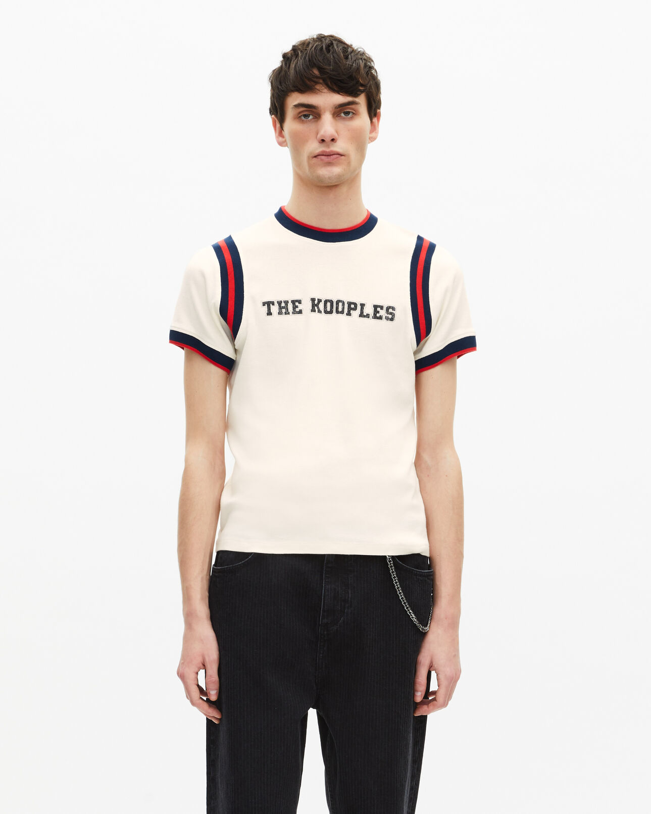 The Kooples MEN ECRU t-shirt with ecru logo