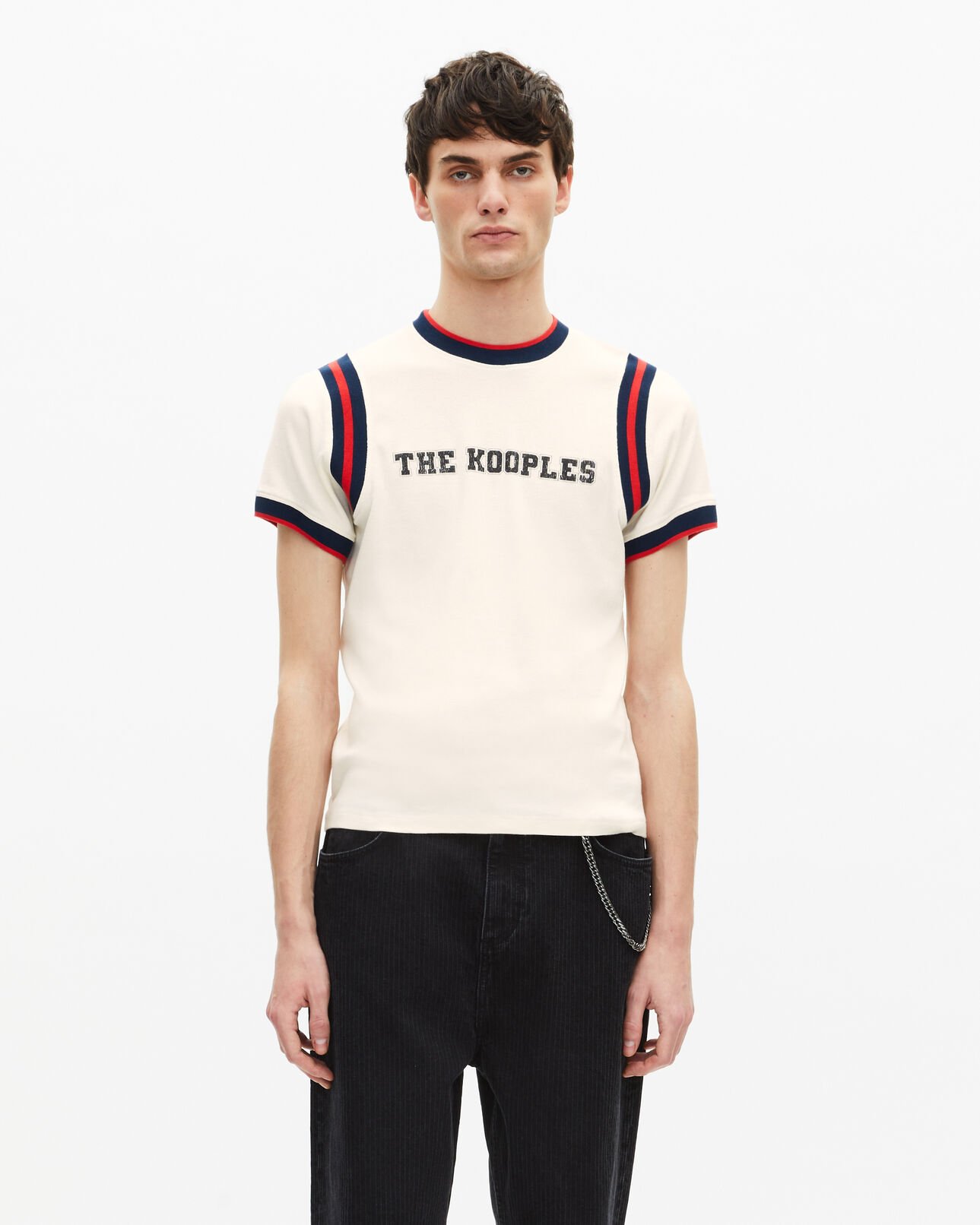 The Kooples HOMBRE ECRU camiseta con logotipo crudo
