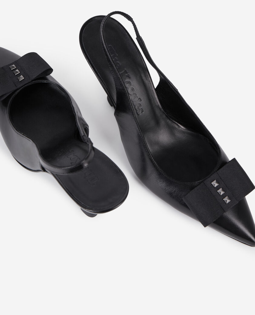 The Kooples DAMEN BLACK schwarze slingback-pumps aus leder