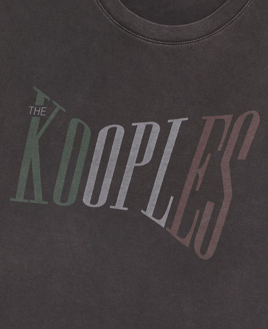The Kooples F BLACK WASHED oversized t-shirt with faded black screen print