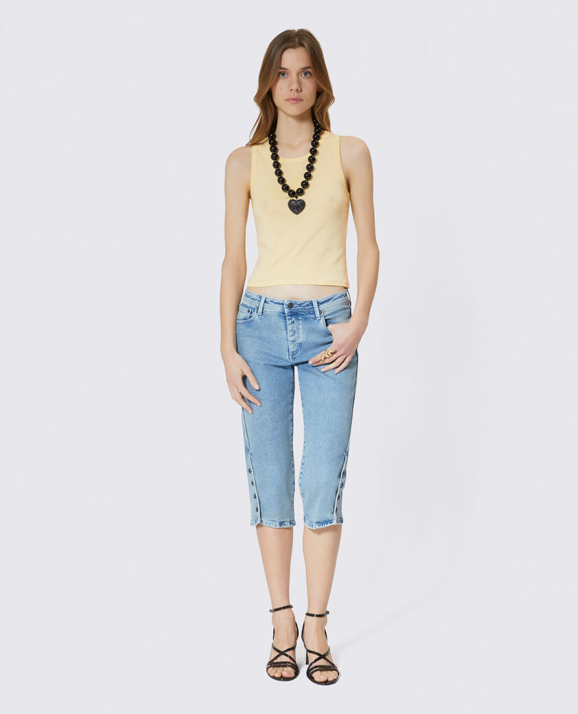 The Kooples FEMME BABY BLUE capri en denim bleu