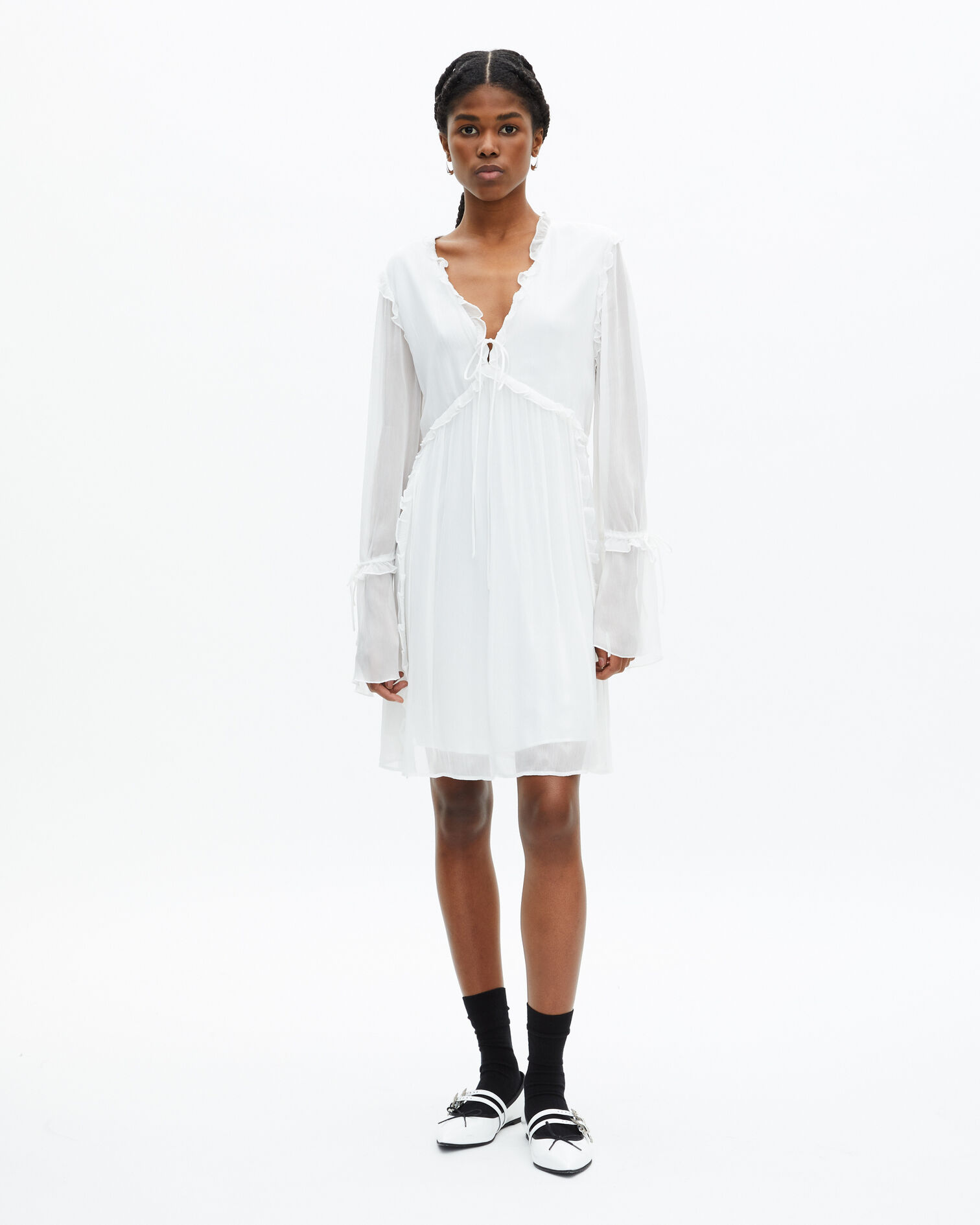 Robe courte avec volants écru, ECRU, hi-res image number null