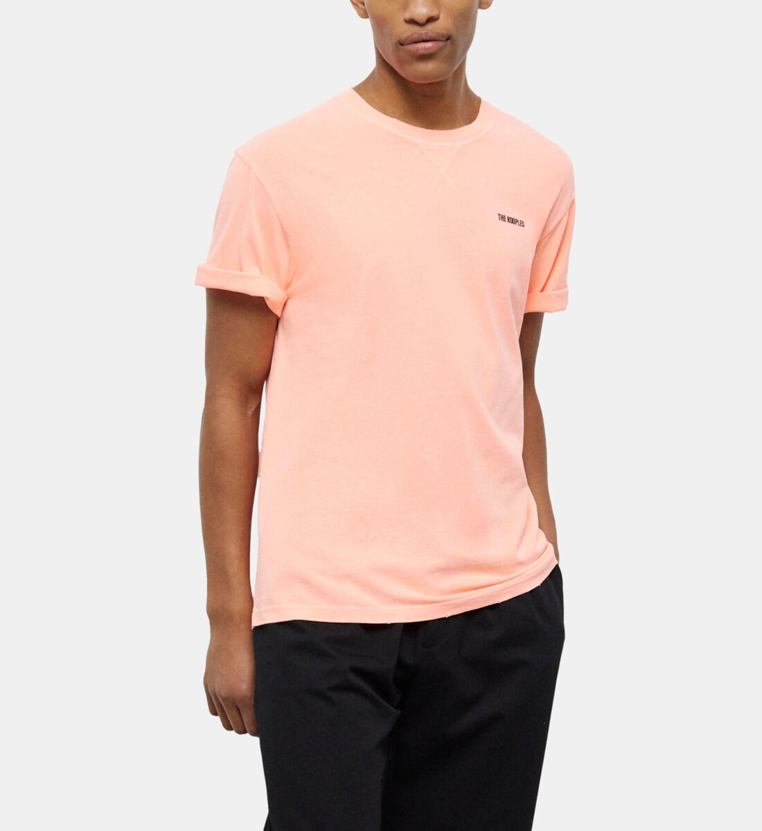 T shirt Homme orange fluo avec logo