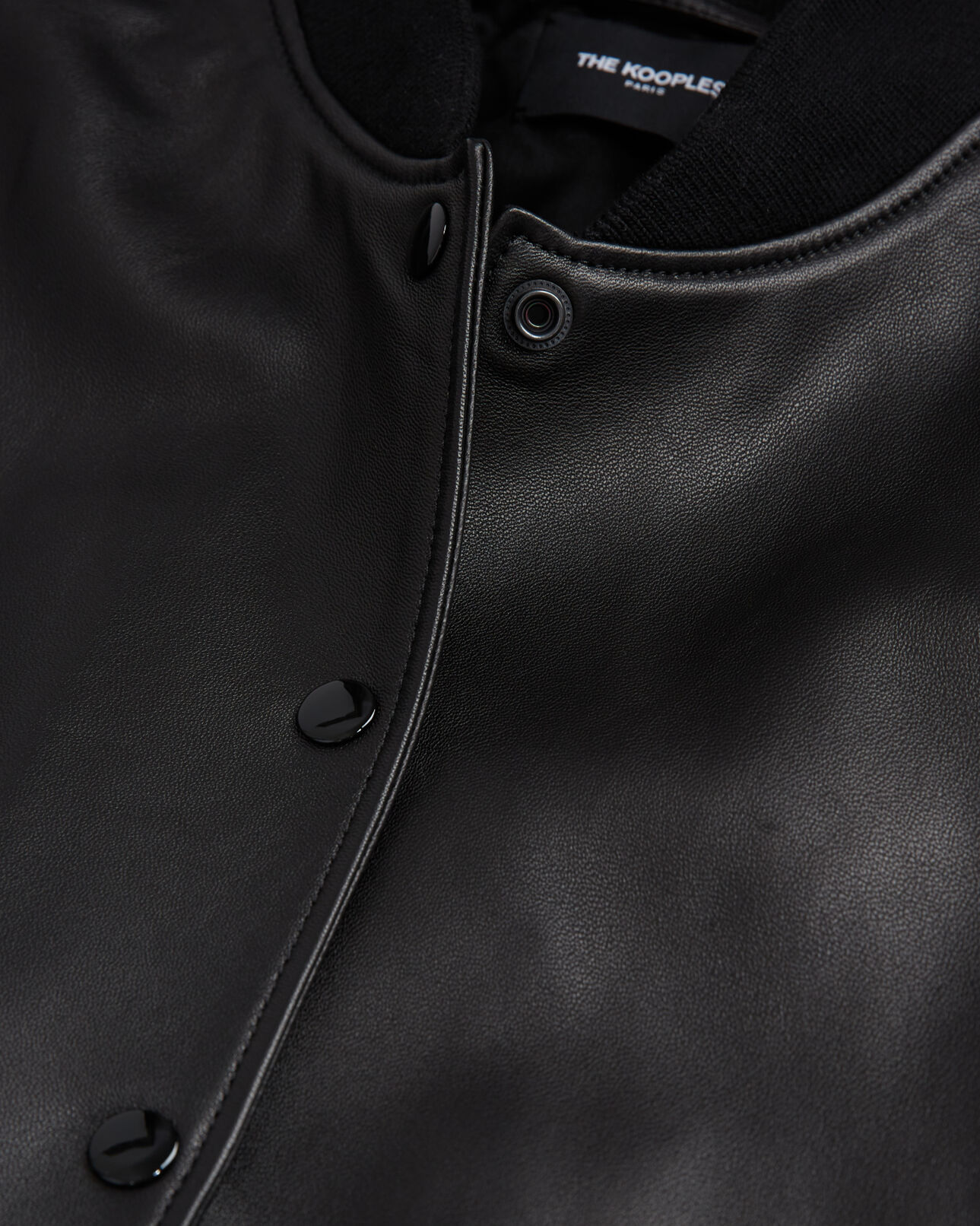 The Kooples FEMME BLACK blouson en cuir noir