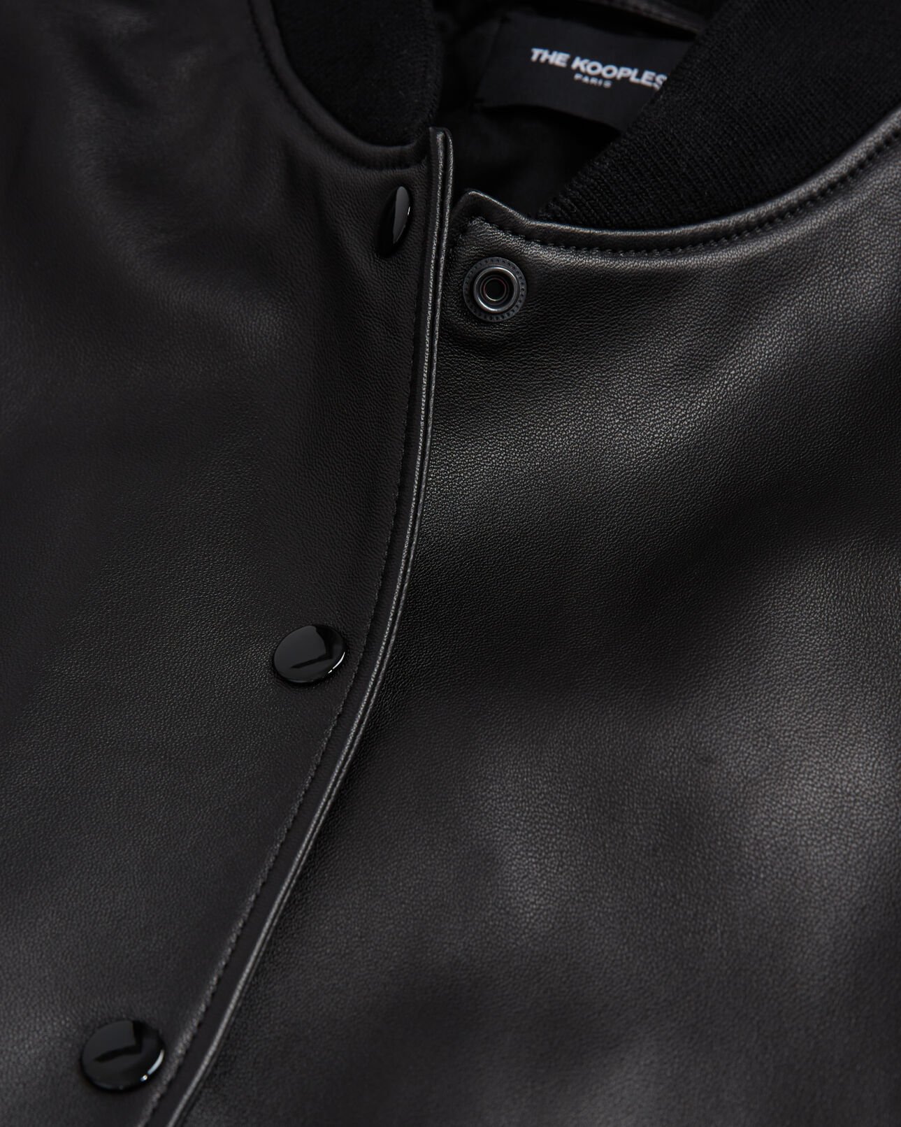 The Kooples FEMME BLACK blouson en cuir noir