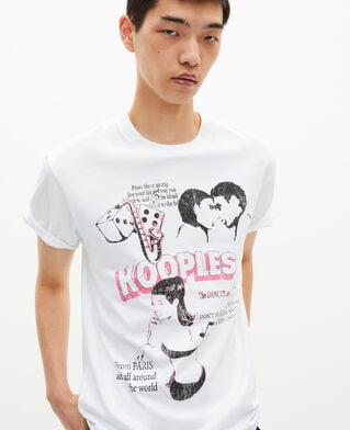 The Kooples MEN WHITE t-shirt with white screen print