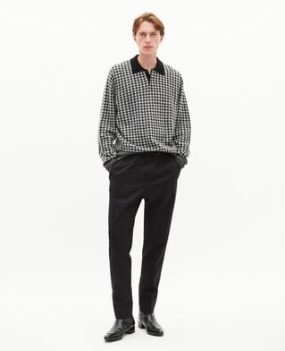 The Kooples HOMME BLACK WHITE pull en pied de poule noir