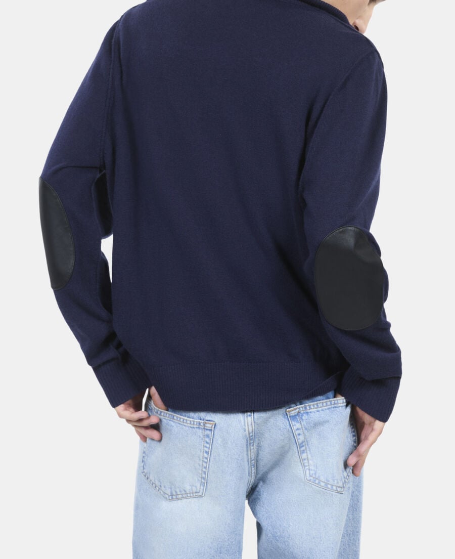 The Kooples HOMME NAVY pull en laine bleu marine