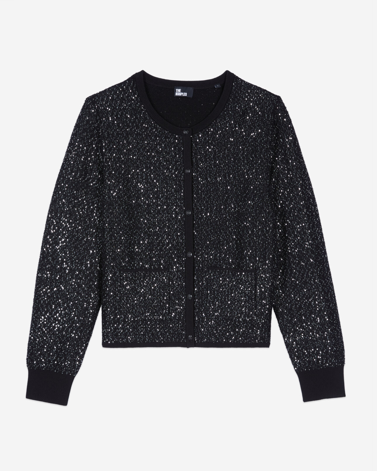 The Kooples WOMEN BLACK black sequined knit cardigan