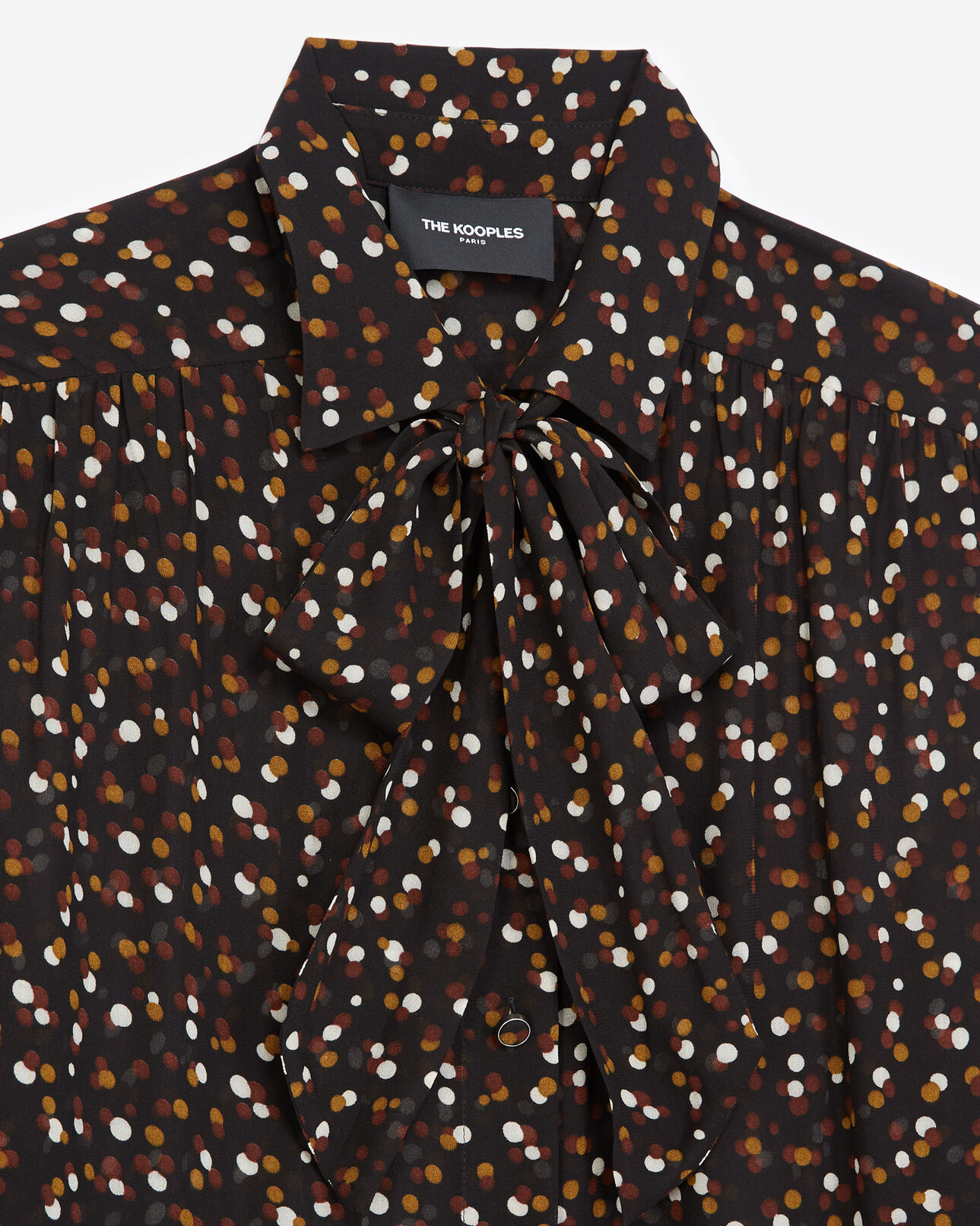 The Kooples WOMEN MULTICOLOR pussy-bow shirt with polka-dot print