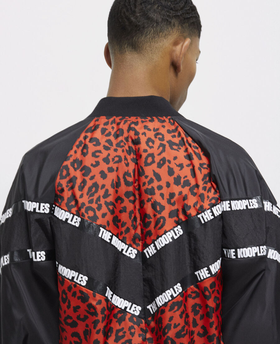 two-tone jacket with logo bands