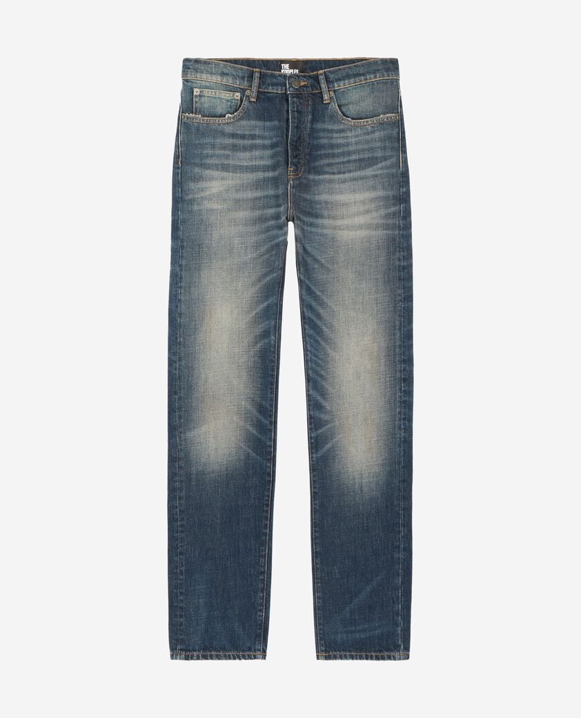 The Kooples MEN MEDIUM BLUE straight blue faded jeans