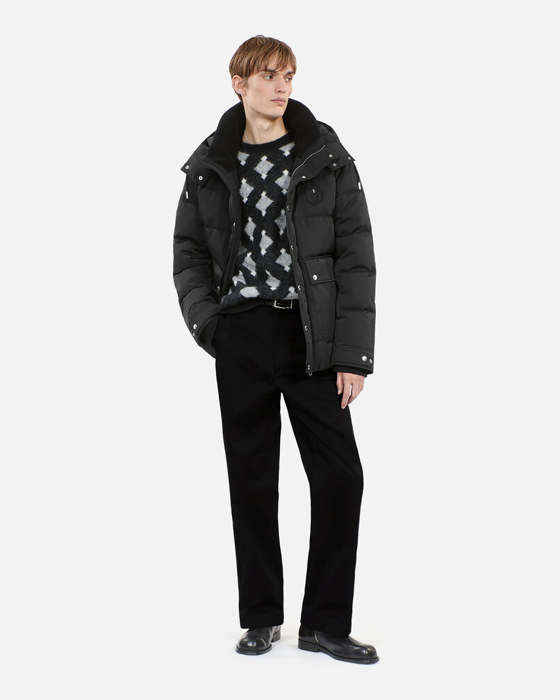 The Kooples HERREN BLACK schwarzefarbene daunenjacke mit wappen